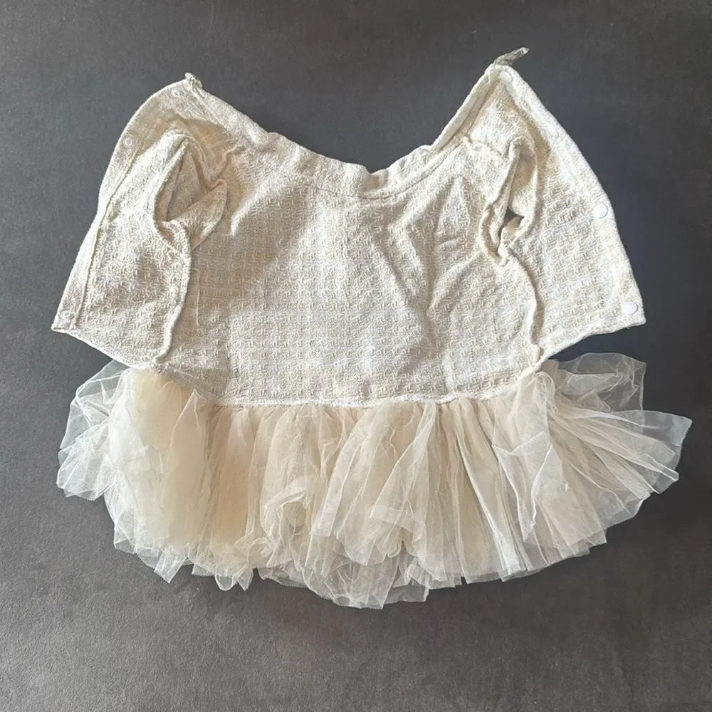 Petstyle Cream & Gold Dog Dress Size L NEW